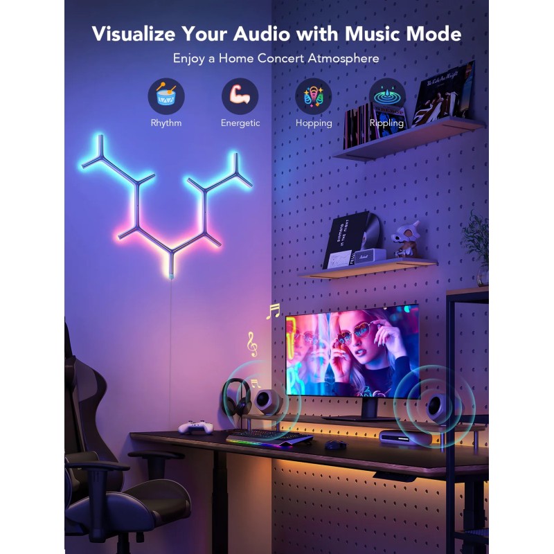 Buy Govee Gaming Light Panel - H6065 - Y Shape (7 pack) in Cyprus, Nicosia, Limassol, Larnaka, Pafos