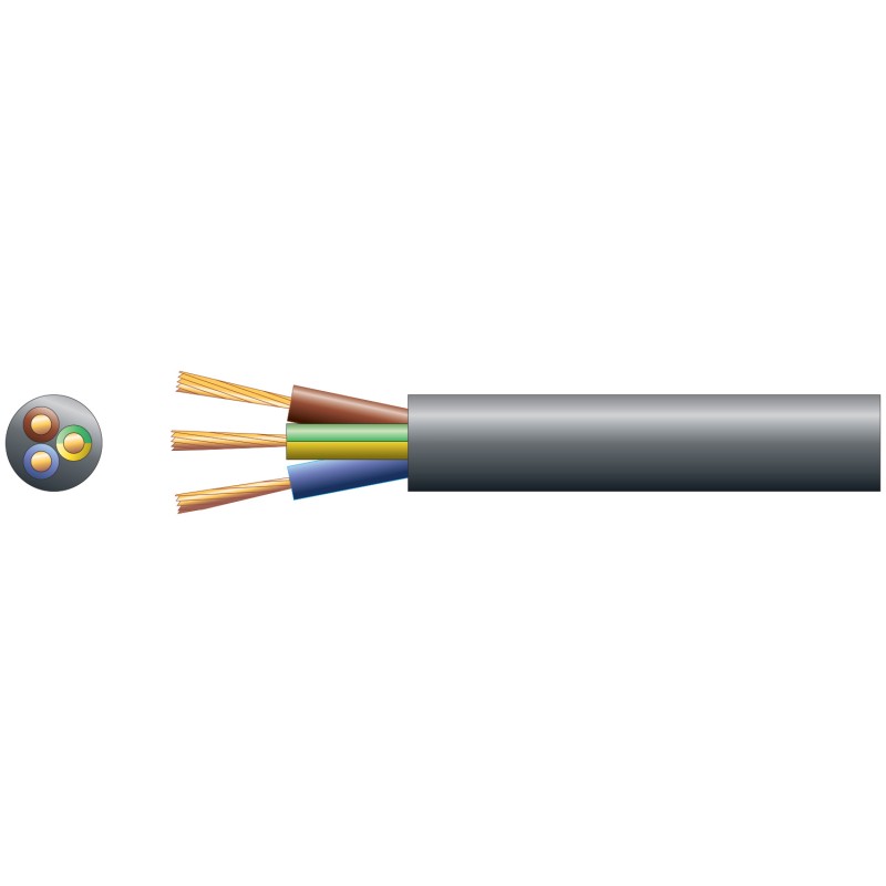 Buy Mercury Mains Power Cable - 804.344UK - 3-Core 10A 1.0mm 100m Black in Cyprus, Nicosia, Limassol, Larnaka, Pafos