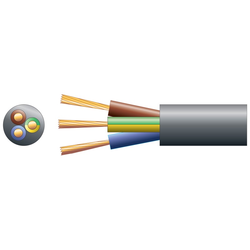 Buy Mercury Mains Power Cable - 804.344UK - 3-Core 10A 1.0mm 100m Black in Cyprus, Nicosia, Limassol, Larnaka, Pafos