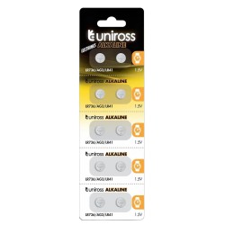Buy Uniross Alkaline-Coin Battery - LR736 - AG3 LR41 10pack in Cyprus, Nicosia, Limassol, Larnaka, Pafos