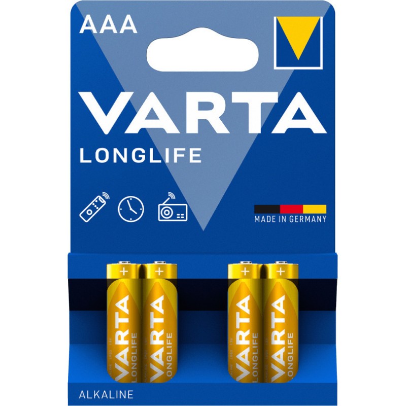 Buy Varta Alkaline - AAA 4pcs Longlife in Cyprus, Nicosia, Limassol, Larnaka, Pafos