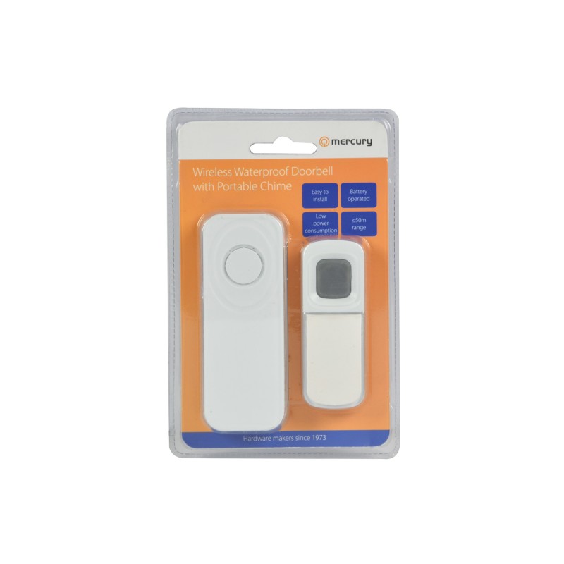 Buy Mercury Wireless W Proof Doorbell - 350.295UK - with Portable Chime in Cyprus, Nicosia, Limassol, Larnaka, Pafos