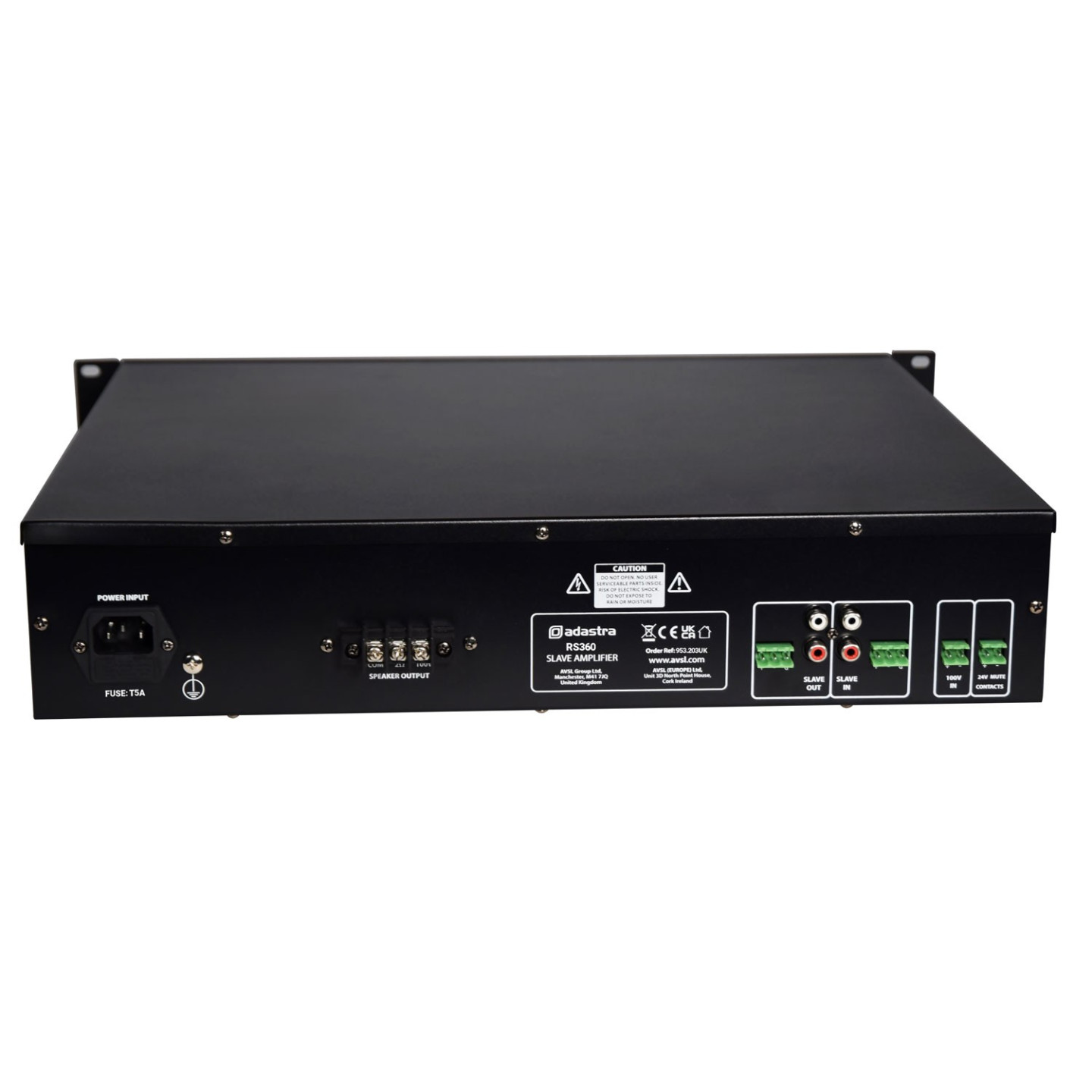 Adastra PA 100V Slave Amplifier - RS360 v2 - Adastra PA 100V Slave Amplifier - 360W 953.203UK