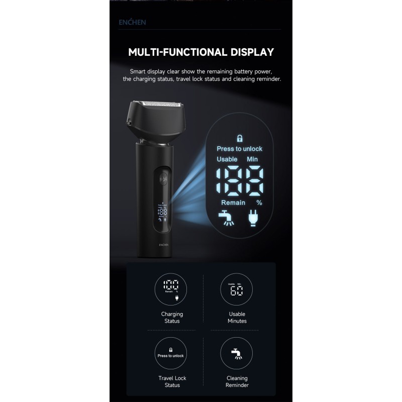 Buy Enchen Foil Shaver - MS001 - USB-C 600mAh in Cyprus, Nicosia, Limassol, Larnaka, Pafos