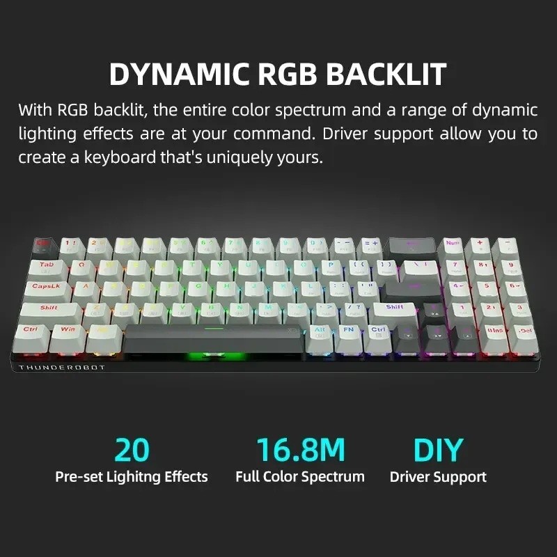 Thunderobot K78R White 78-Key Mechanical Gaming Keyboard Red Switches (Boxed) — Buy in Cyprus with Fast Delivery