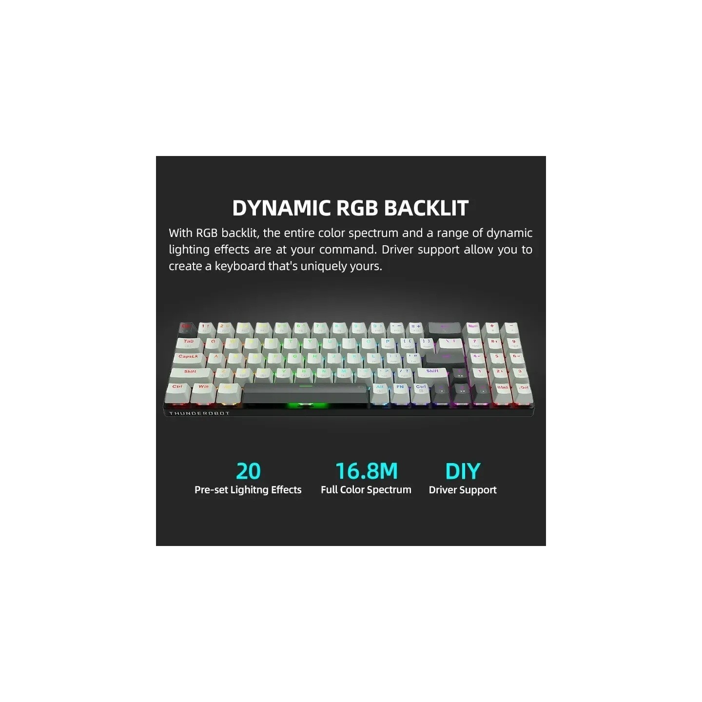 Thunderobot K78R White 78-Key Mechanical Gaming Keyboard Red Switches (Boxed) — Buy in Cyprus with Fast Delivery