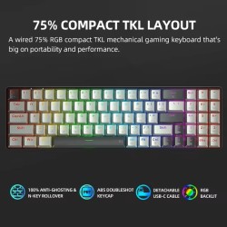Buy Thunderobot Keyboard - K78R - White Gaming Mechanical Keyboard 78 Red Switch... in Cyprus, Nicosia, Limassol, Larnaka, Pafos