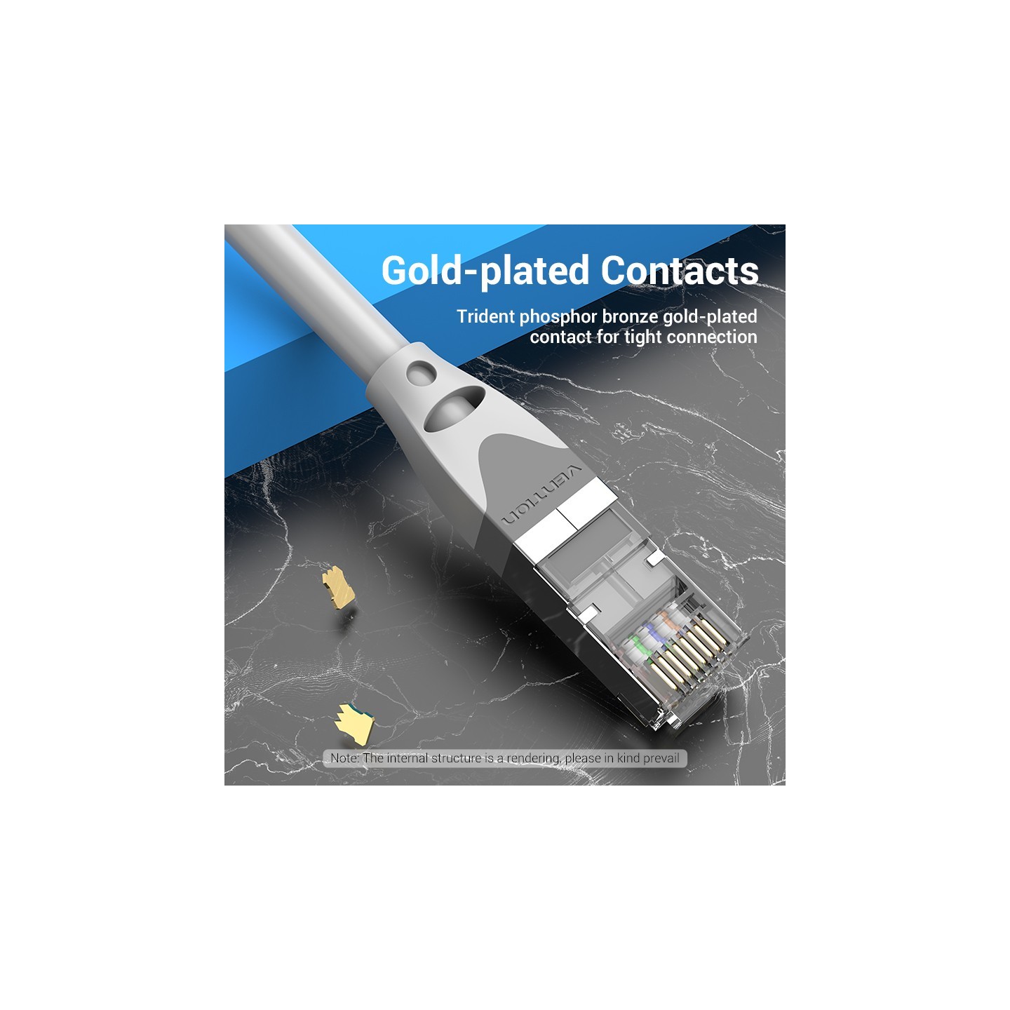 Vention Network Cable - IBHHF - Cat6A SFTP 1.0m Grey — Buy in Cyprus with Fast Delivery