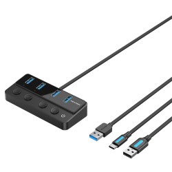 Vention CHWBF USB-C Hub 4x USB 3.0 Individual Power Switches 1.0m — Armenius Store Cyprus