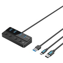 Vention CHWBF USB-C Hub 4x USB 3.0 – Individual Power Switches, 1.0m | Armenius Store