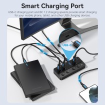 Vention CHWBF USB-C Hub 4x USB 3.0 – Individual Power Switches, 1.0m | Armenius Store