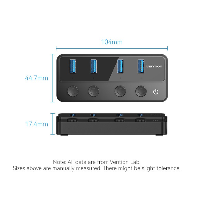 Buy Vention HUB USB-C 4 x USB3.0 with Indiv.Power Switches - CHWBF - 1.0m in Cyprus, Nicosia, Limassol, Larnaka, Pafos