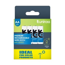 Buy Uniross Rechargeable AA 600 NiMH Batteries (Solar) - 4 Pcs in Cyprus, Nicosia, Limassol, Larnaka, Pafos