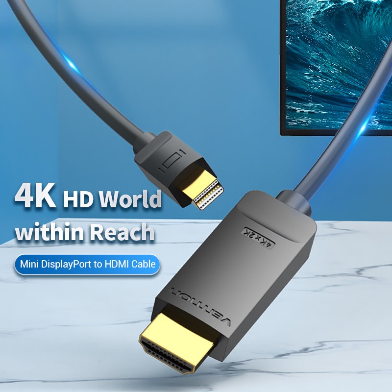 Buy Vention HDMI to Mini DisplayPort Cable 1.5m - HAHBG - HDMI to Mini DisplayPo... in Cyprus, Nicosia, Limassol, Larnaka, Pafos