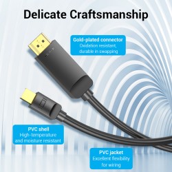 Buy Vention HDMI to Mini DisplayPort Cable 1.5m - HAHBG - HDMI to Mini DisplayPo... in Cyprus, Nicosia, Limassol, Larnaka, Pafos