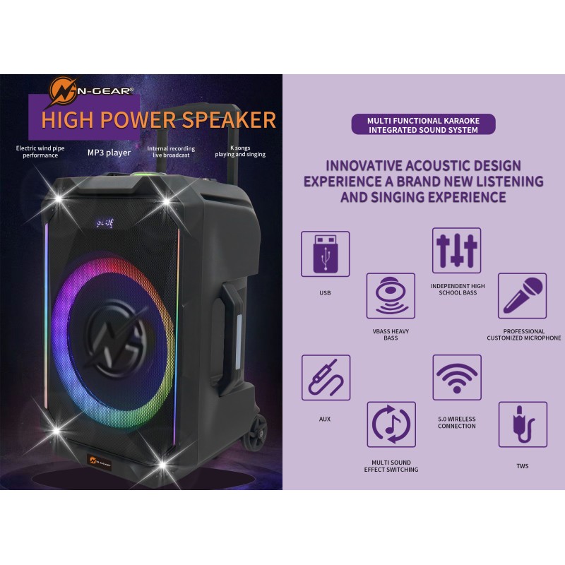 Buy N-Gear Portable Karaoke Speaker - FLASH1240 - 12'' Portable Karaoke Speaker ... in Cyprus, Nicosia, Limassol, Larnaka, Pafos