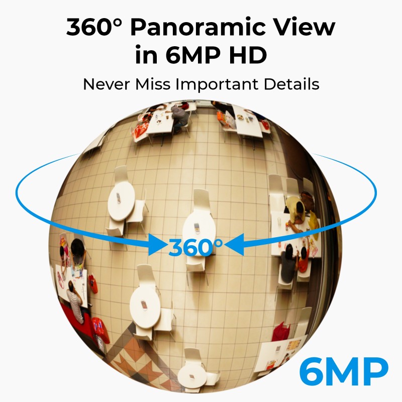 Buy Reolink WIFI Indoor Panoramic 6MP Fisheye Camera - FE-W - W520 in Cyprus, Nicosia, Limassol, Larnaka, Pafos