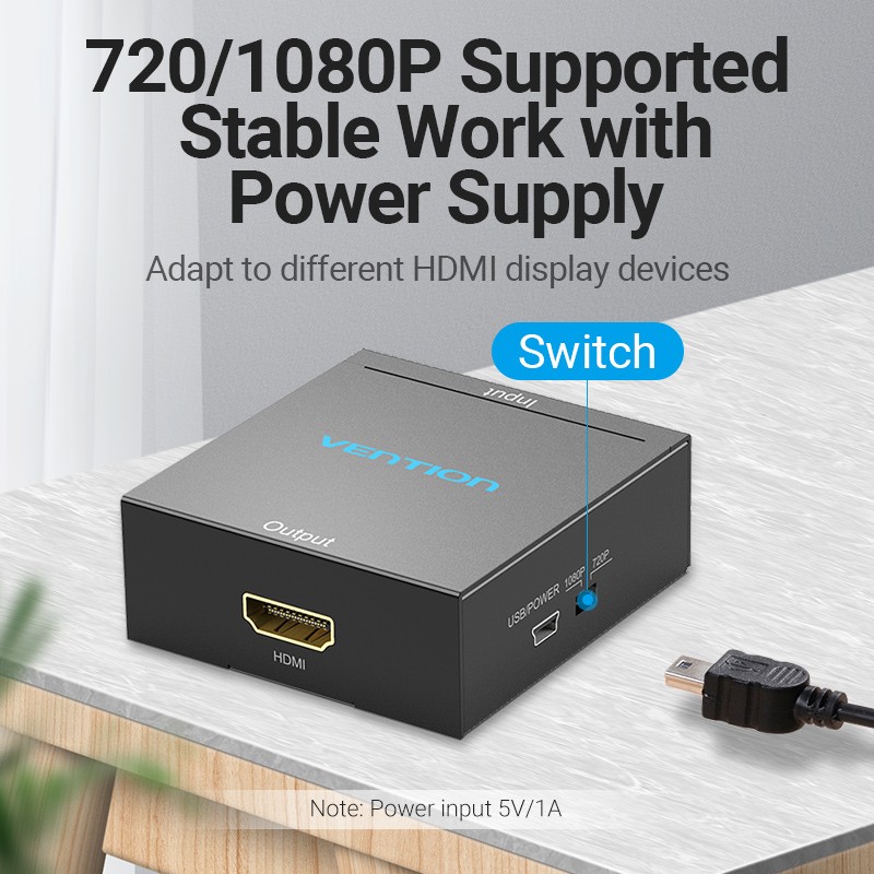 Buy Vention Converter - AEFB0 - 3RCA to HDMI USB Powered in Cyprus, Nicosia, Limassol, Larnaka, Pafos