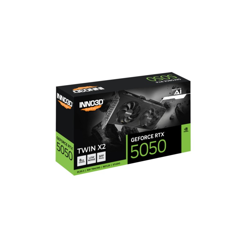 Buy Inno3D GeForce RTX 5050 Twin X2 - 8GB GDDR6, Boost 2572 MHz, Dual-Fan, Black in Cyprus, Nicosia, Limassol, Larnaka, Pafos
