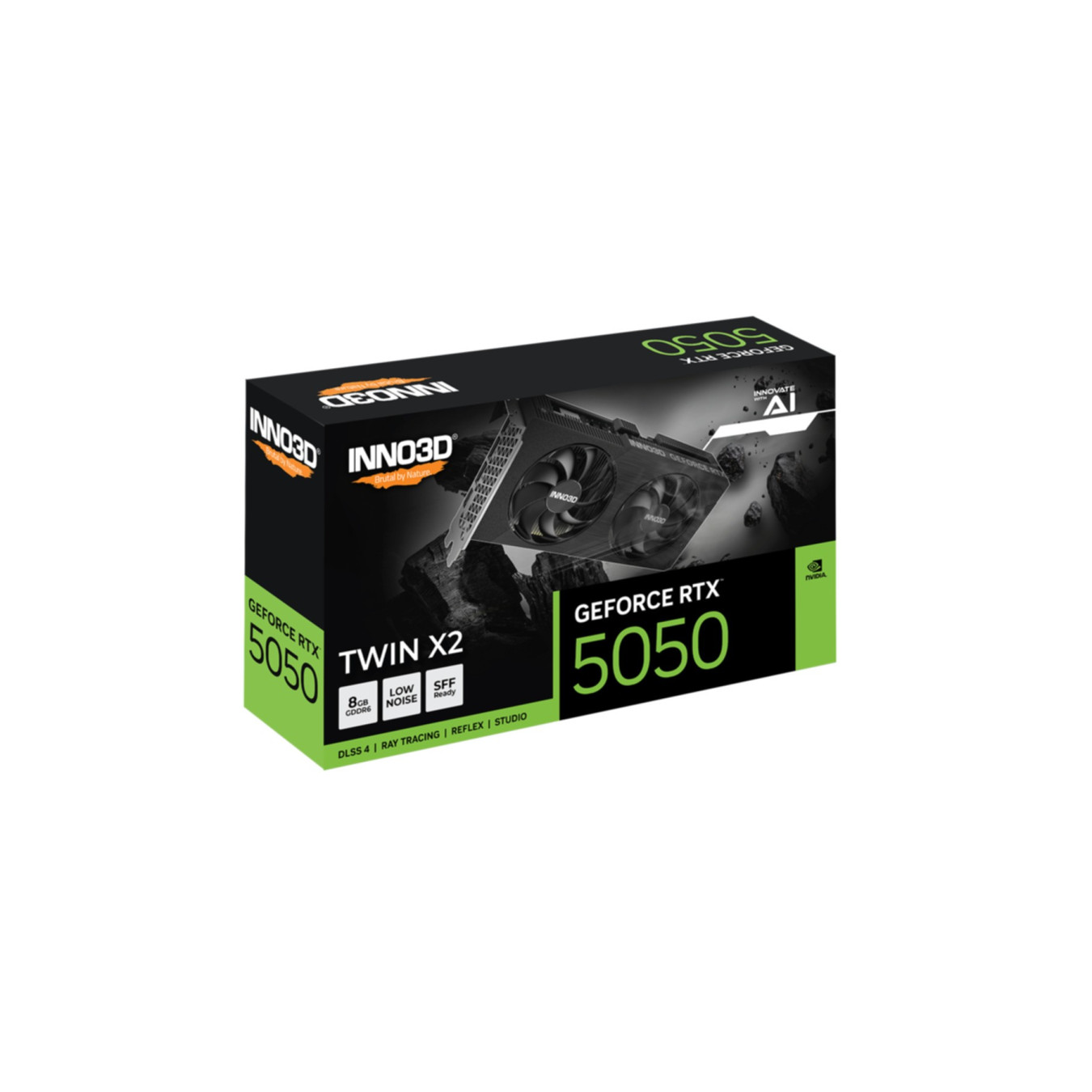 Inno3D GeForce RTX 5050 Twin X2 - 8GB GDDR6, Boost 2572 MHz, Dual-Fan, Black — Buy in Cyprus with Fast Delivery