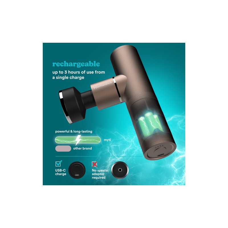 Buy Homedics Massage Gun - HHP-65GM - Myti Anthracite Massage Gun in Cyprus, Nicosia, Limassol, Larnaka, Pafos