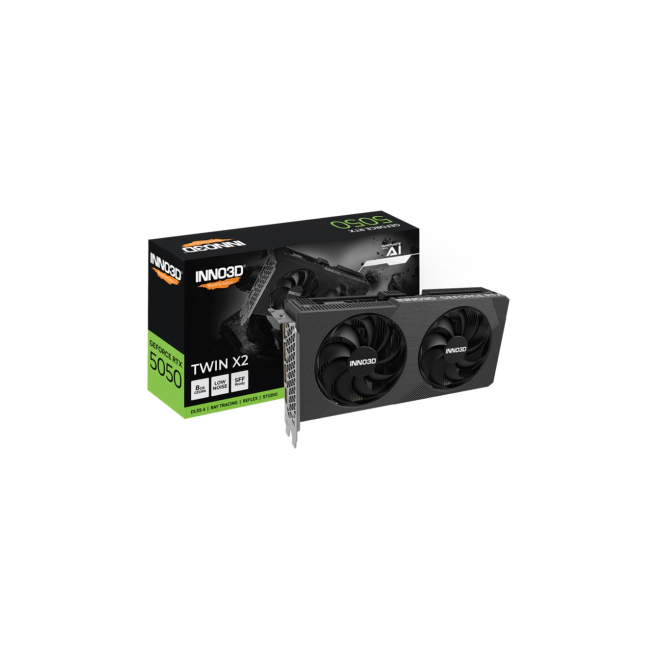 Inno3D GeForce RTX 5050 Twin X2 - 8GB GDDR6, Boost 2572 MHz, Dual-Fan, Black — Buy in Cyprus with Fast Delivery