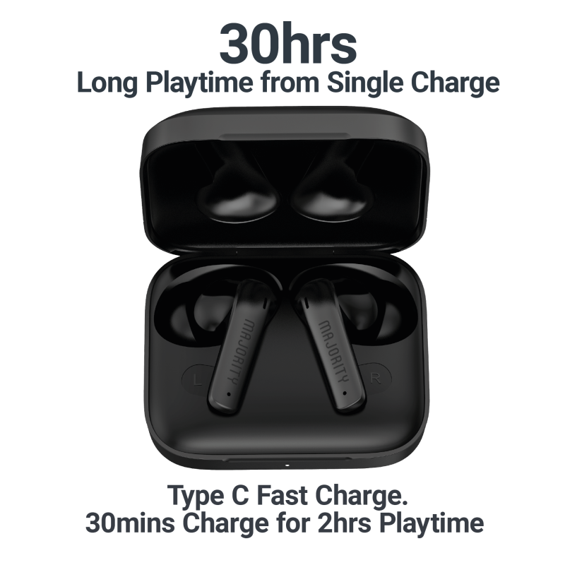 Buy Majority Earphones - TRU-1 - TWS Sports Earphones IPX7 Black in Cyprus, Nicosia, Limassol, Larnaka, Pafos