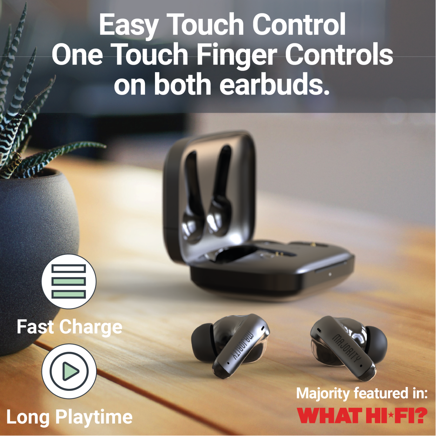 Majority Earphones - TRU-1 - TWS Sports Earphones IPX7 Black — Buy in Cyprus with Fast Delivery