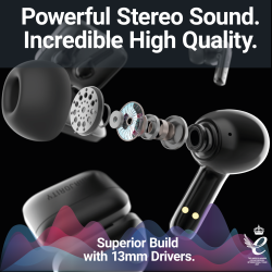 Buy Majority Earphones - TRU-1 - TWS Sports Earphones IPX7 Black in Cyprus, Nicosia, Limassol, Larnaka, Pafos