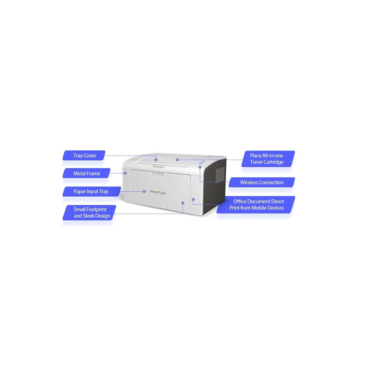 Pantum Laser Printer - P2509W - Laser Printer with Wi-Fi 22ppm — Buy in Cyprus with Fast Delivery