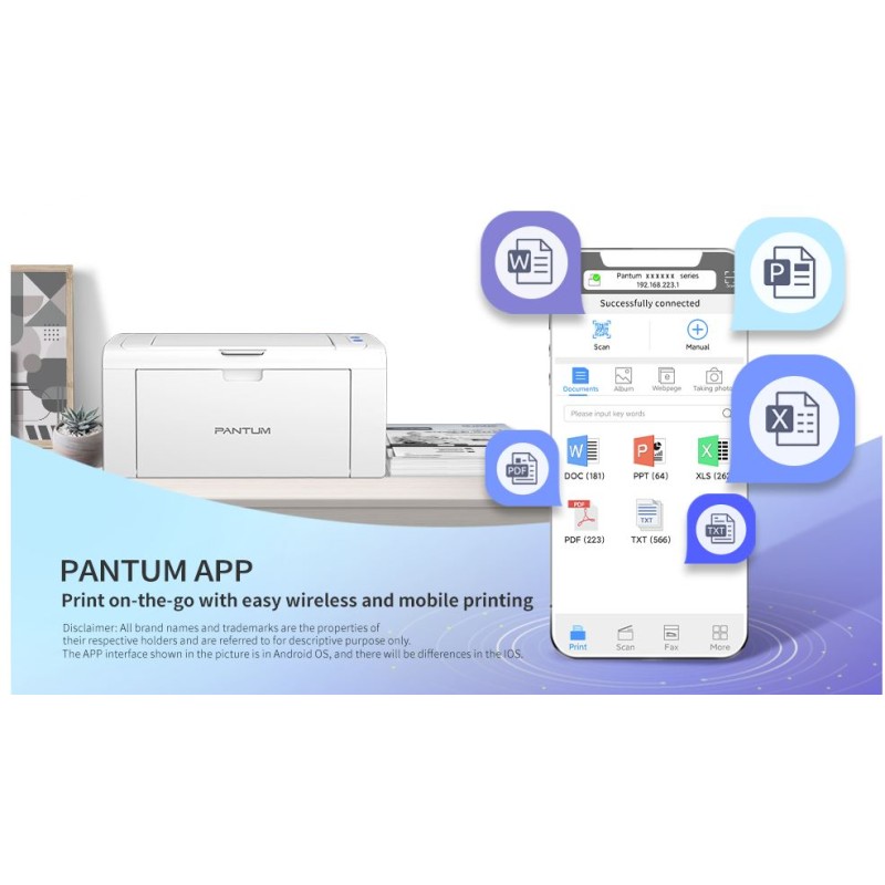 Buy Pantum Laser Printer - P2509W - Laser Printer with Wi-Fi 22ppm in Cyprus, Nicosia, Limassol, Larnaka, Pafos