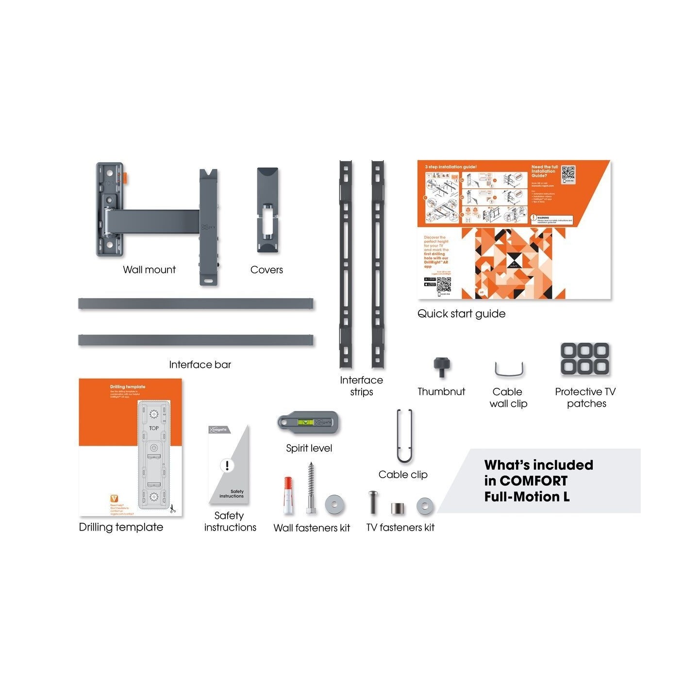 Vogels COMFORT TV Wall Mount - TVM3623 - 60x40 Turn 1 arm — Buy in Cyprus with Fast Delivery