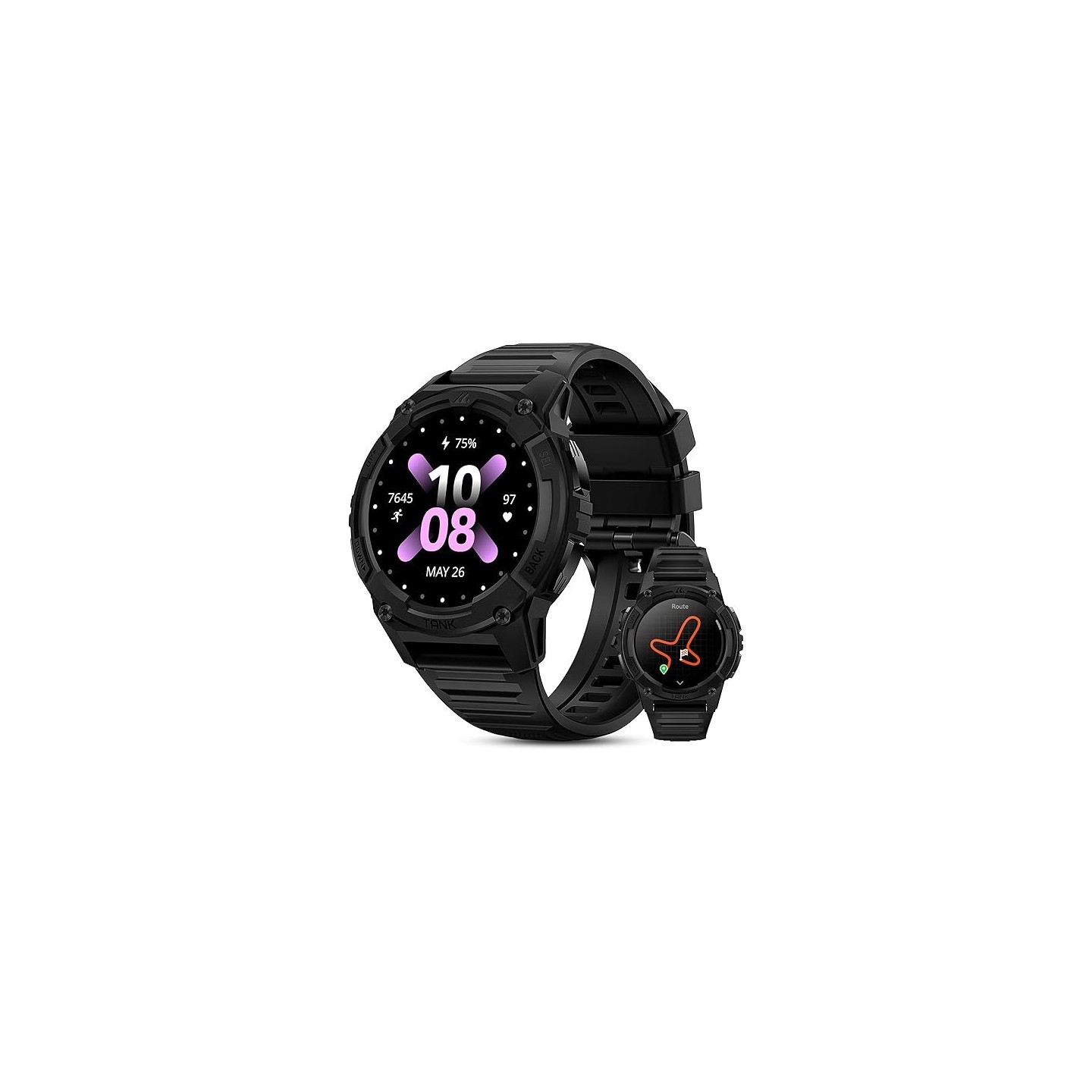 Kospet Rugged Smartwatch GPS Silicone Black - TANK S2 - Rugged Smartwatch GPS Silicone Black