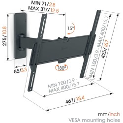 Buy Vogels QUICK TV Wall Mount 40x40 Turn 1 arm - TVM1423 - TV Wall Mount 40x40 ... in Cyprus, Nicosia, Limassol, Larnaka, Pafos