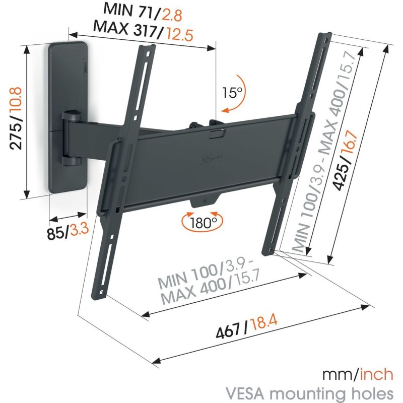 Buy Vogels QUICK TV Wall Mount 40x40 Turn 1 arm - TVM1423 - TV Wall Mount 40x40 ... in Cyprus, Nicosia, Limassol, Larnaka, Pafos