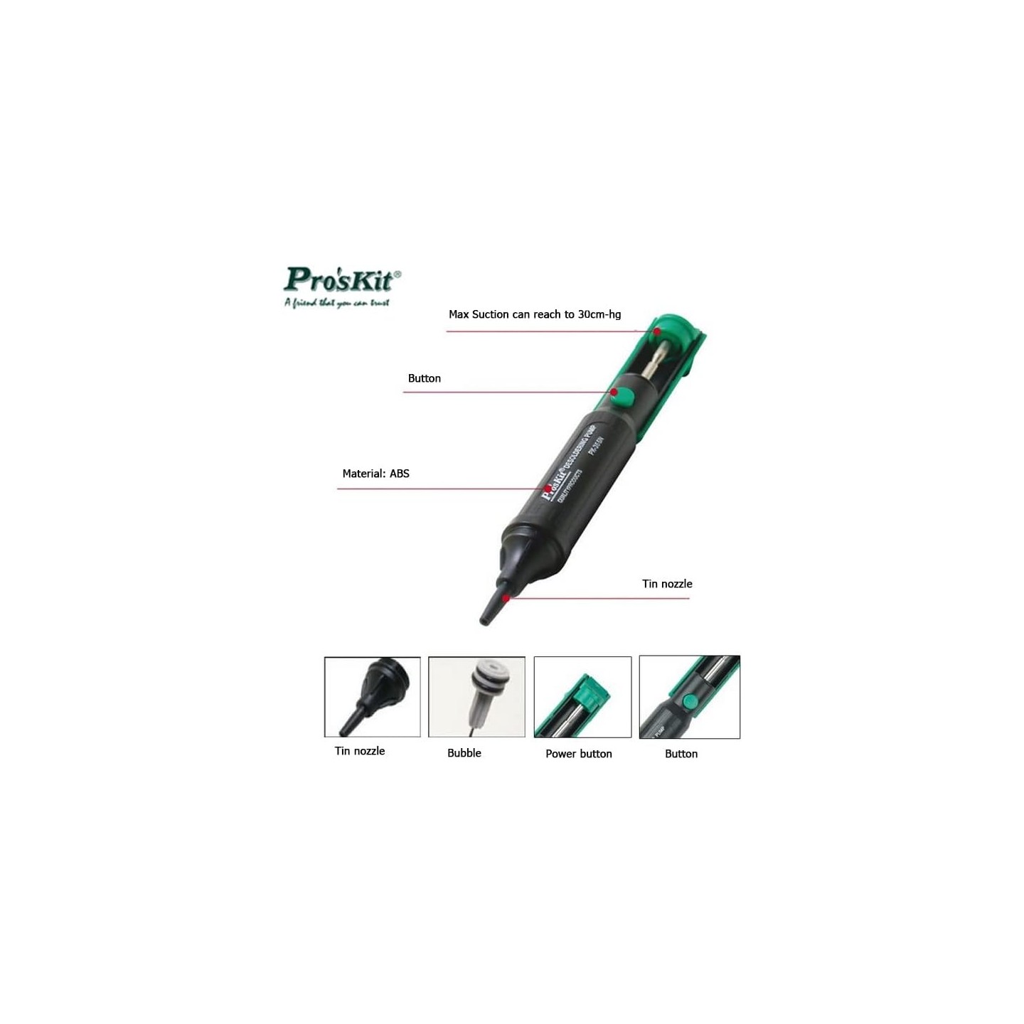 Proskit Soldering Pump for Desoldering - 8PK-366N-G - Desoldering — Buy in Cyprus with Fast Delivery