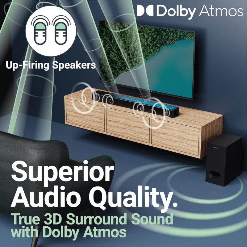 Buy Majority Sierra Plus Soundbar - 400W 2.1.2 Dolby Atmos Wireless Subwoofer 3x... in Cyprus, Nicosia, Limassol, Larnaka, Pafos