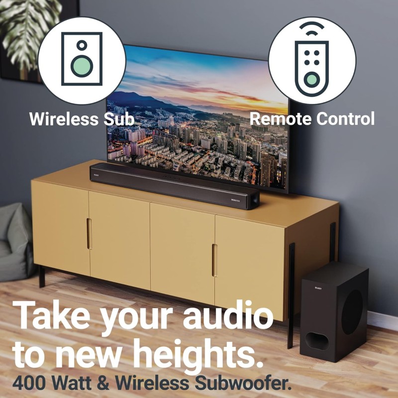 Buy Majority Sierra Plus Soundbar - 400W 2.1.2 Dolby Atmos Wireless Subwoofer 3x... in Cyprus, Nicosia, Limassol, Larnaka, Pafos