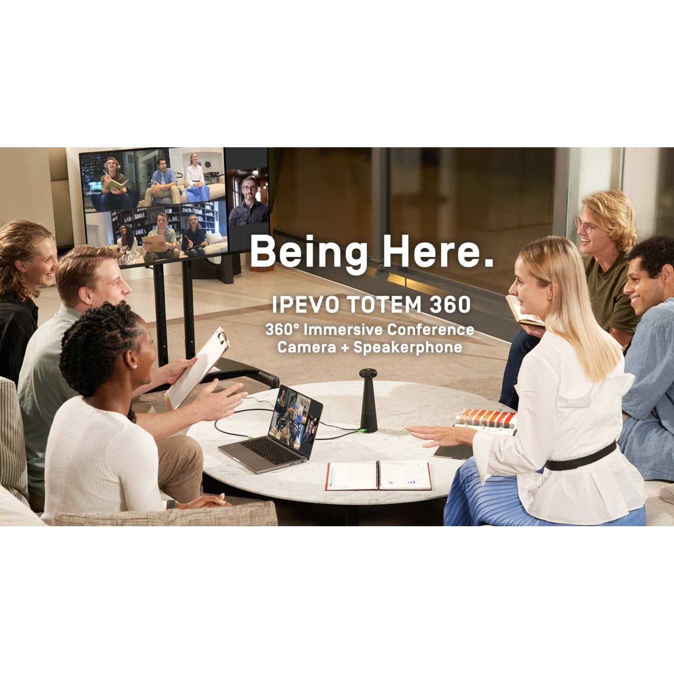 IPEVO Immersive Conference Camera & Speakerphone - TOTEM 360 - Immersive Conference Camera & Speakerphone