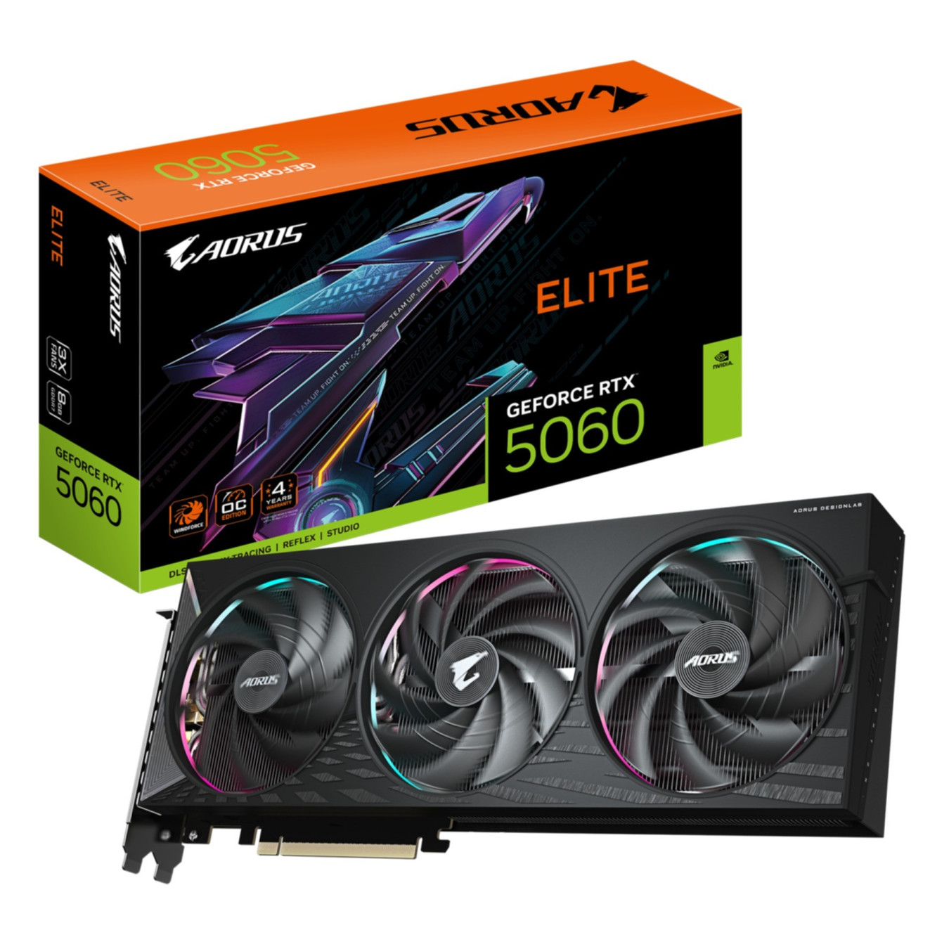 Gigabyte GeForce RTX 5060 - AORUS ELITE - 8GB GDDR7, 2722 MHz, PCIe 5.0, HDMI 2.1b & 3x DP 2.1b