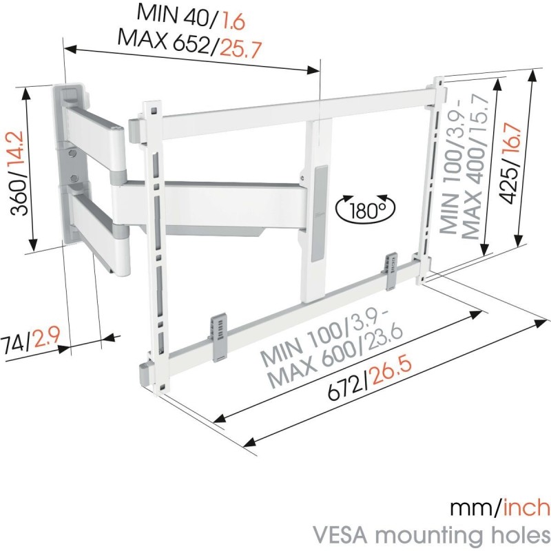 Buy Vogels ELITE TV Wall Mount - TVM5645-W - 60x40 Turn up to 45kg White (replac... in Cyprus, Nicosia, Limassol, Larnaka, Pafos