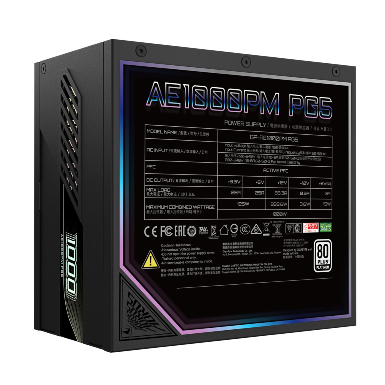GIGABYTE AORUS ELITE P1000W - 1000W 80 PLUS Platinum - Fully-Modular ATX PSU — Buy in Cyprus with Fast Delivery
