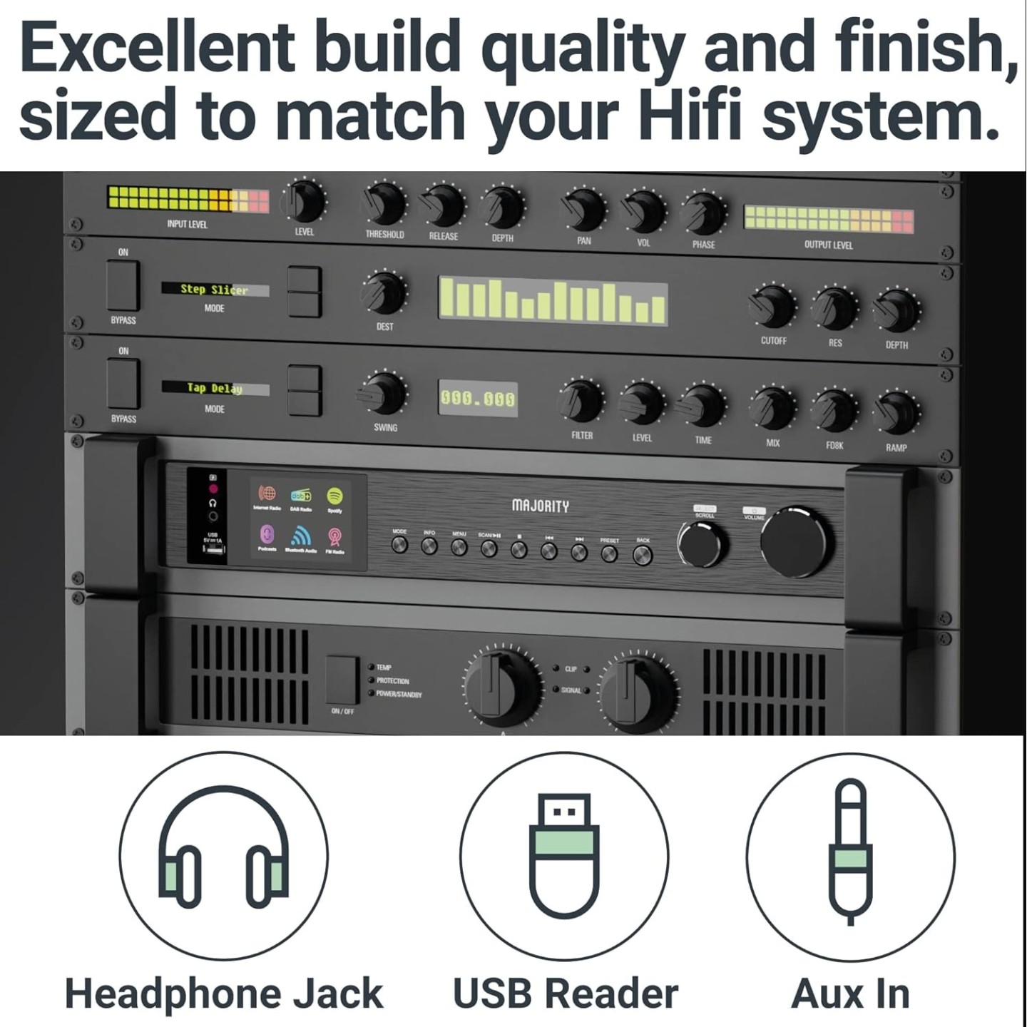 Majority Radio WiFi BT USB FM LineOut Display - FITZWILLIAM 2 - Black — Buy in Cyprus with Fast Delivery