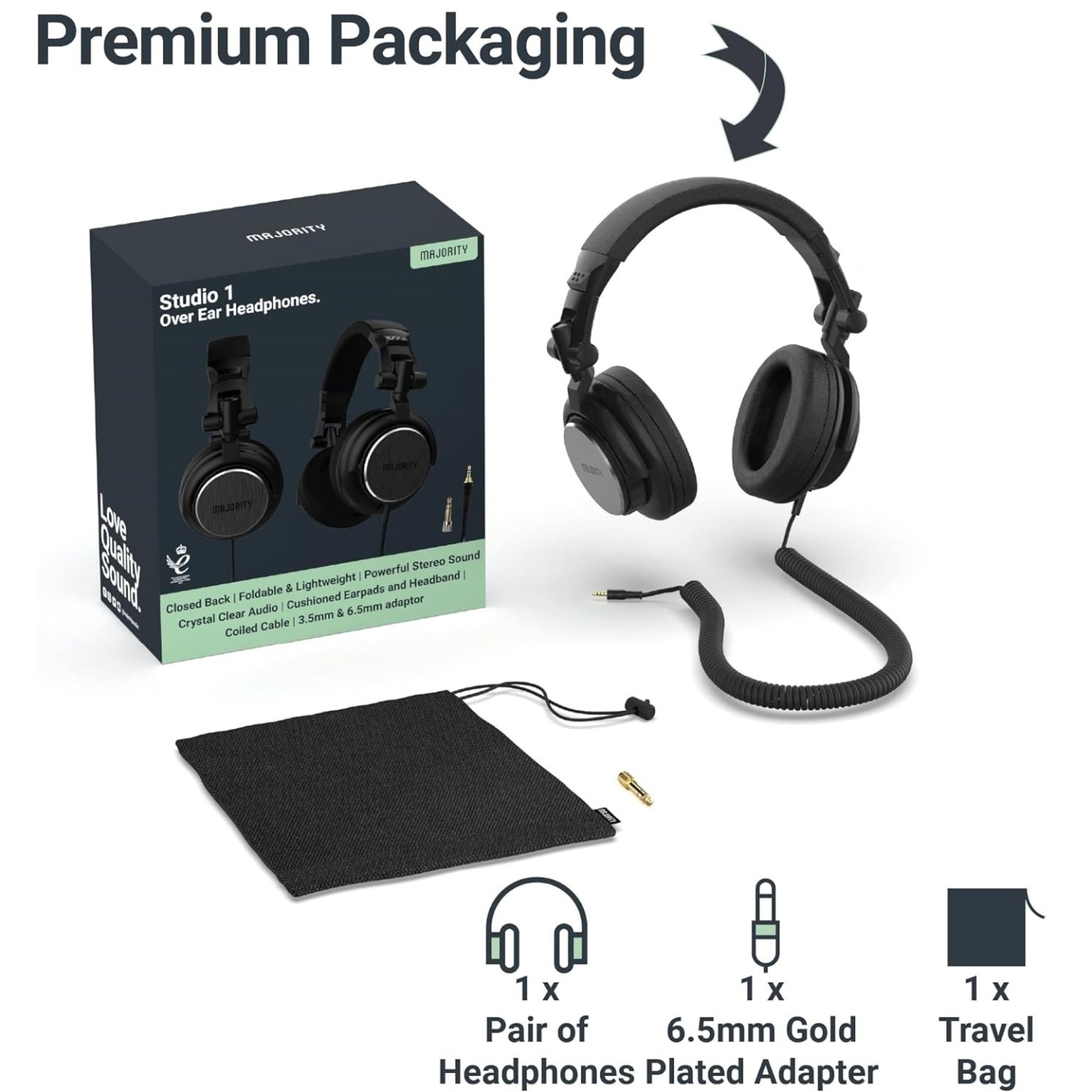 Majority Headphones - STUDIO 1 - Over Ear Headphones for DJ-Gaming-Recording — Buy in Cyprus with Fast Delivery