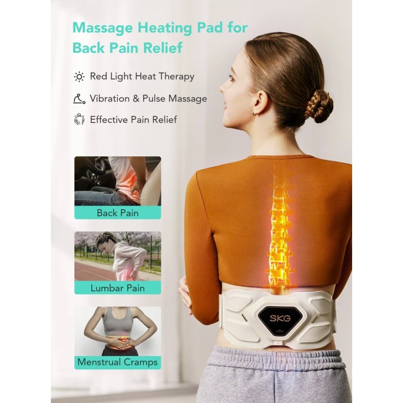 Buy SKG Waist Massager - W9 Pro - Hot Compress-TENS-Vibration-Moxib & APP in Cyprus, Nicosia, Limassol, Larnaka, Pafos