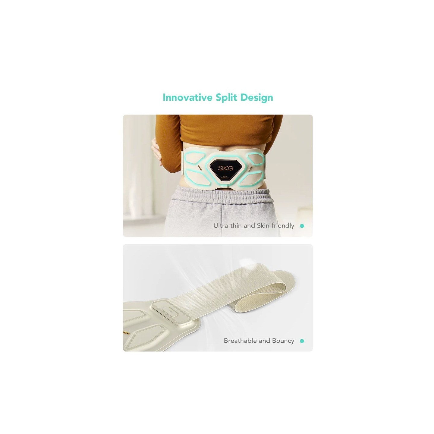 SKG Waist Massager - W9 Pro - Hot Compress-TENS-Vibration-Moxib & APP — Buy in Cyprus with Fast Delivery