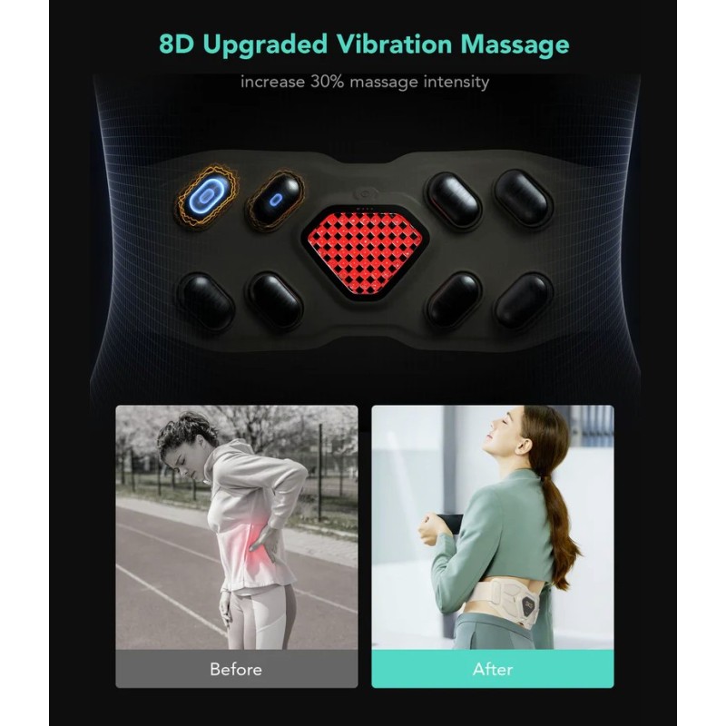 Buy SKG Waist Massager - W9 Pro - Hot Compress-TENS-Vibration-Moxib & APP in Cyprus, Nicosia, Limassol, Larnaka, Pafos