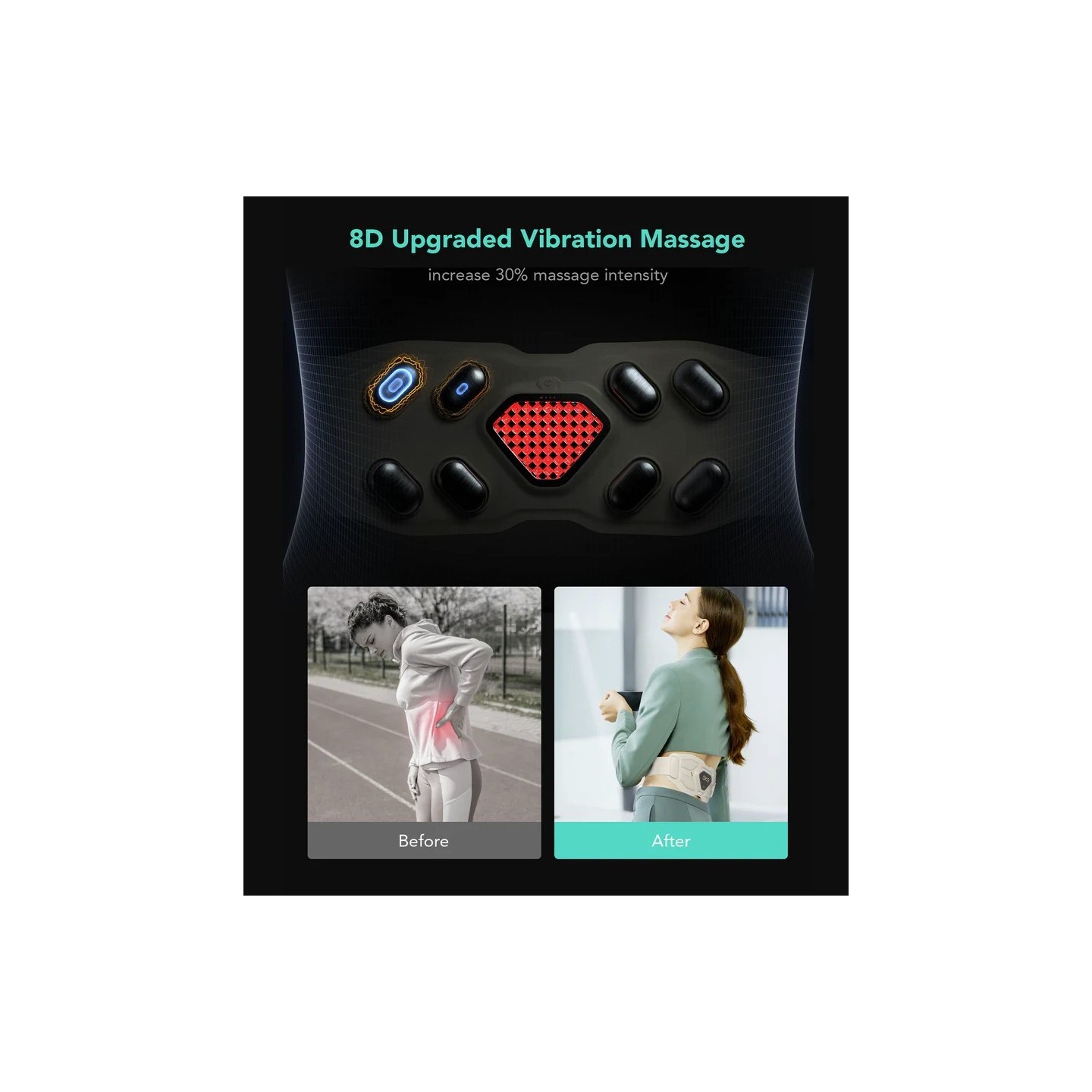 SKG Waist Massager - W9 Pro - Hot Compress-TENS-Vibration-Moxib & APP — Buy in Cyprus with Fast Delivery