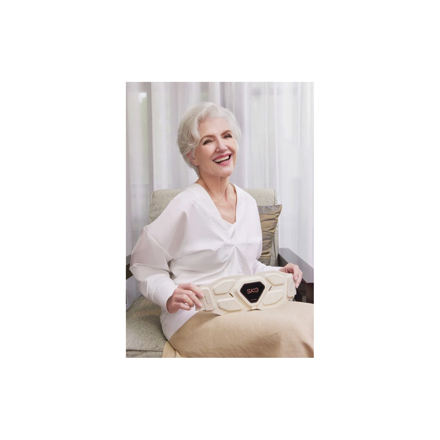 SKG Waist Massager - W9 Pro - Hot Compress-TENS-Vibration-Moxib & APP — Buy in Cyprus with Fast Delivery