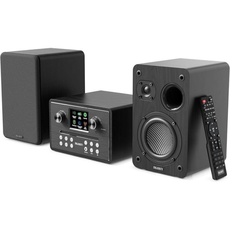 Buy Majority Mini HiFi - HOMERTON - 2xSpeakers CD BT USB FM iRadio 60W Black in Cyprus, Nicosia, Limassol, Larnaka, Pafos